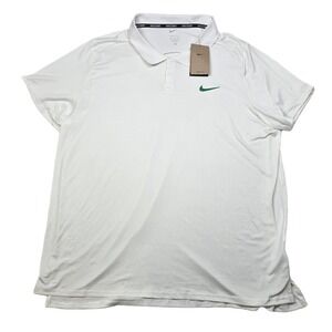 Nike Court Dri FIT Tennis Polo Shirt Men's‎ 2XL White Green Swoosh NEW